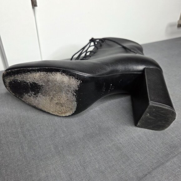 Saint Laurent Loulou Black Leather Lace-Up Ankle Boots EU 37 - YSL - with COA - Picture 7 of 13